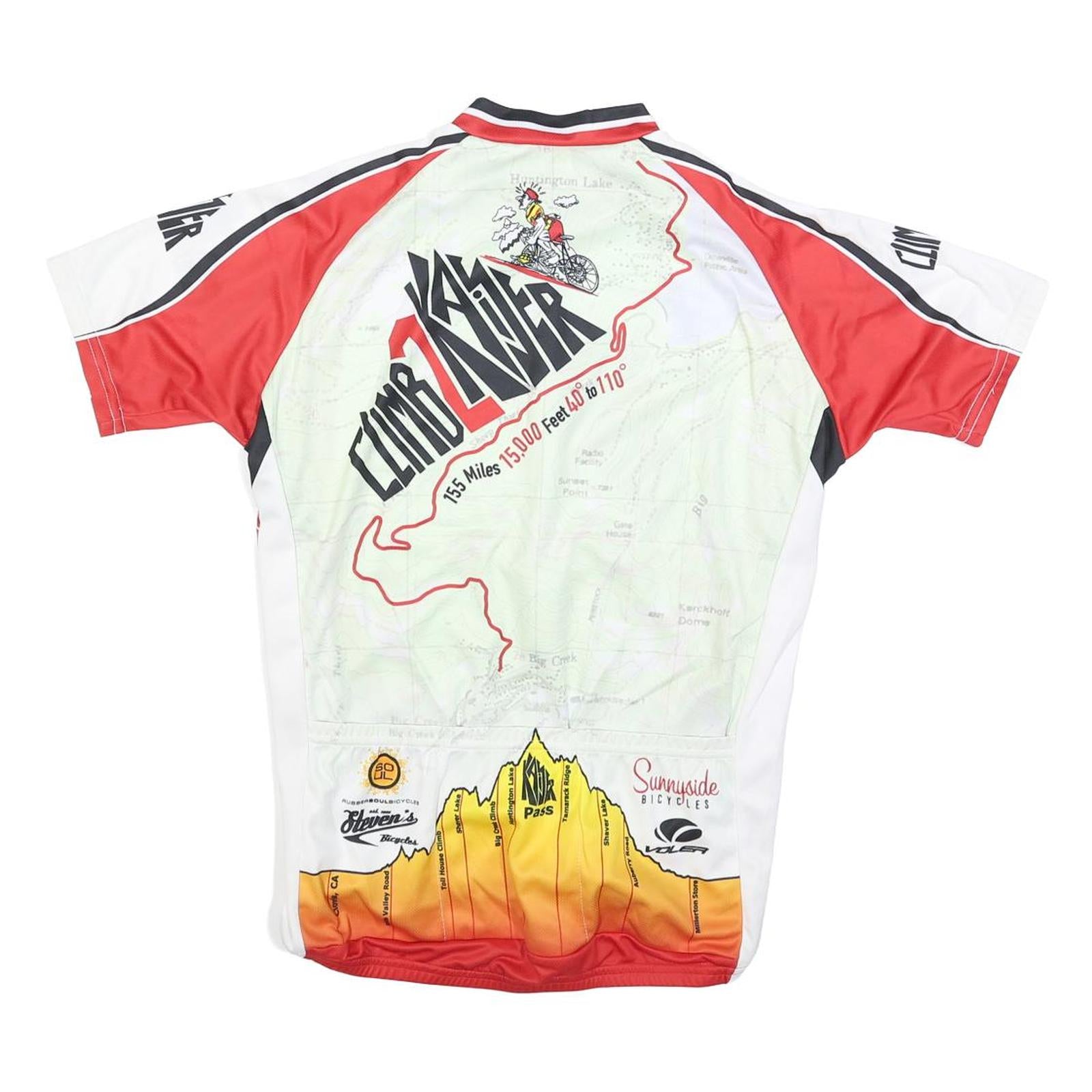 VOLER Mens White & Red Climb 2 Knob Graphic T-Shirt M Short Sleeve Crew Neck