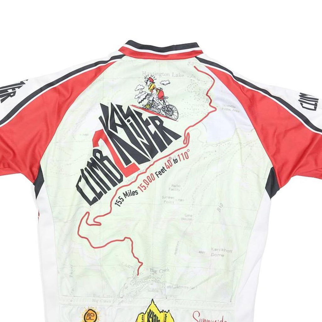 VOLER Mens White & Red Climb 2 Knob Graphic T-Shirt M Short Sleeve Crew Neck