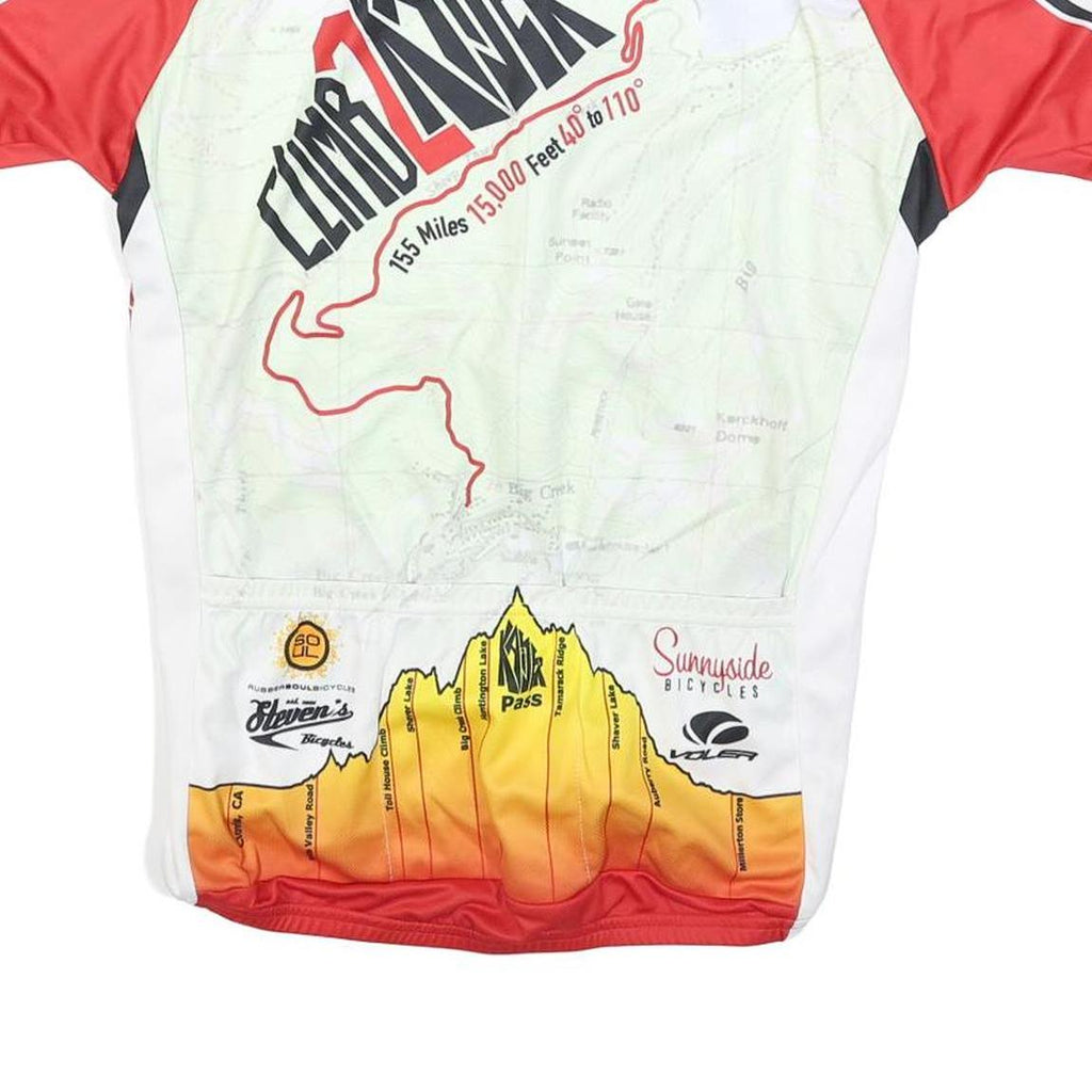 VOLER Mens White & Red Climb 2 Knob Graphic T-Shirt M Short Sleeve Crew Neck