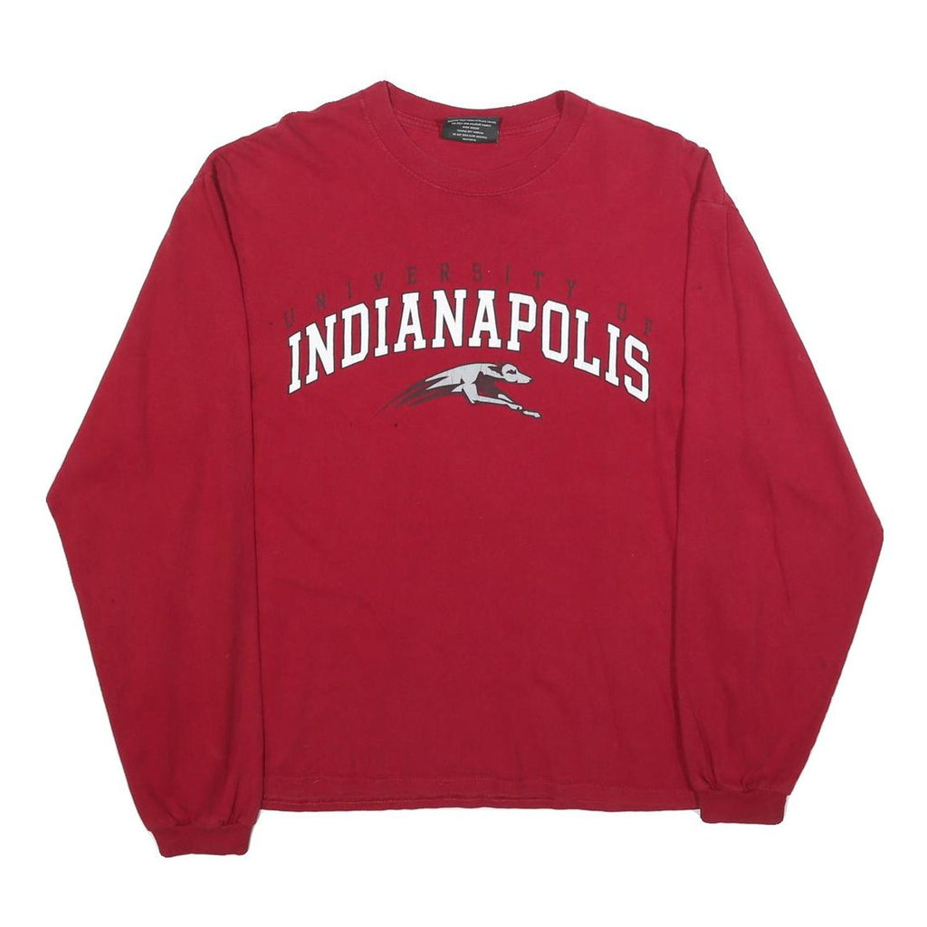 STEVE & BARRYS Mens Red University Of Indianapolis Graphic T-Shirt M Long Sleeve