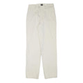 DOCKERS Mens Cotton Blend White Regular Straight Trousers W28 L30 Classic Zip