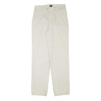 DOCKERS Mens Cotton Blend White Regular Straight Trousers W28 L30 Classic Zip
