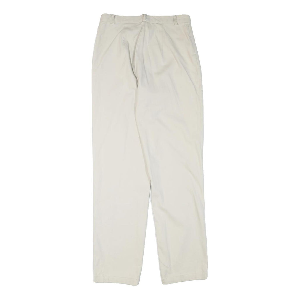 DOCKERS Mens Cotton Blend White Regular Straight Trousers W28 L30 Classic Zip