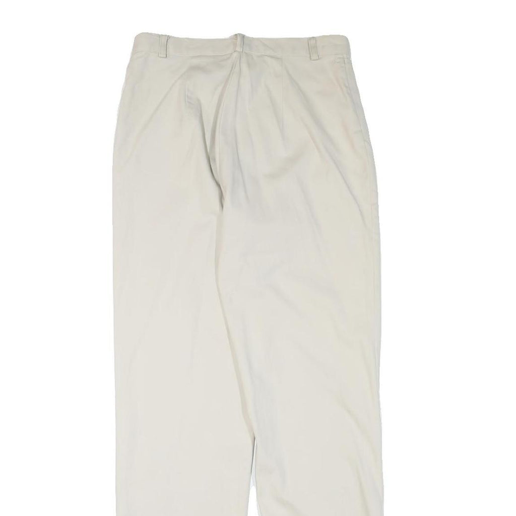 DOCKERS Mens Cotton Blend White Regular Straight Trousers W28 L30 Classic Zip