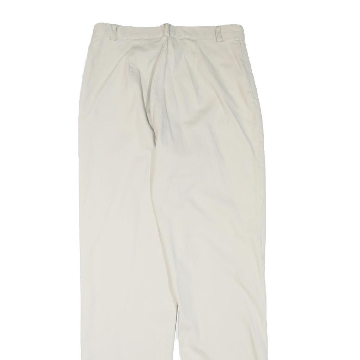 DOCKERS Mens Cotton Blend White Regular Straight Trousers W28 L30 Classic Zip