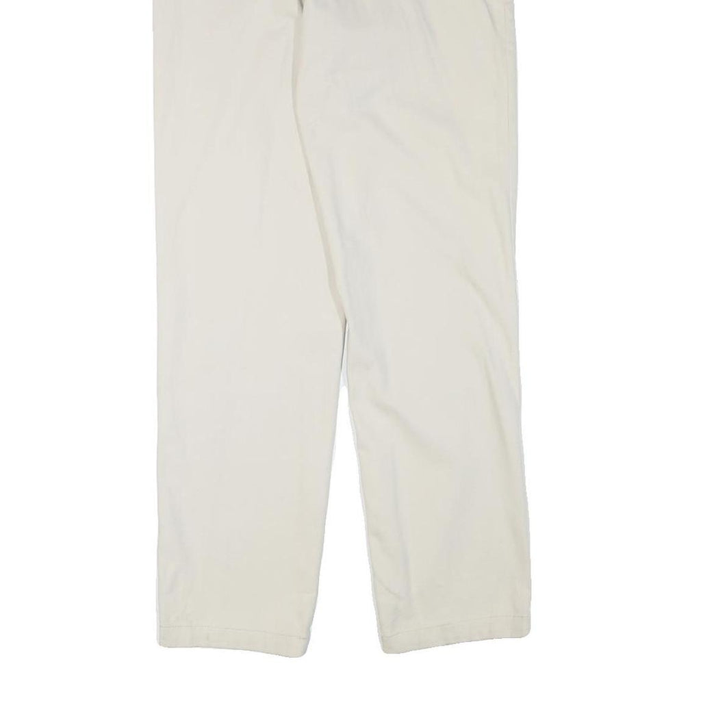 DOCKERS Mens Cotton Blend White Regular Straight Trousers W28 L30 Classic Zip
