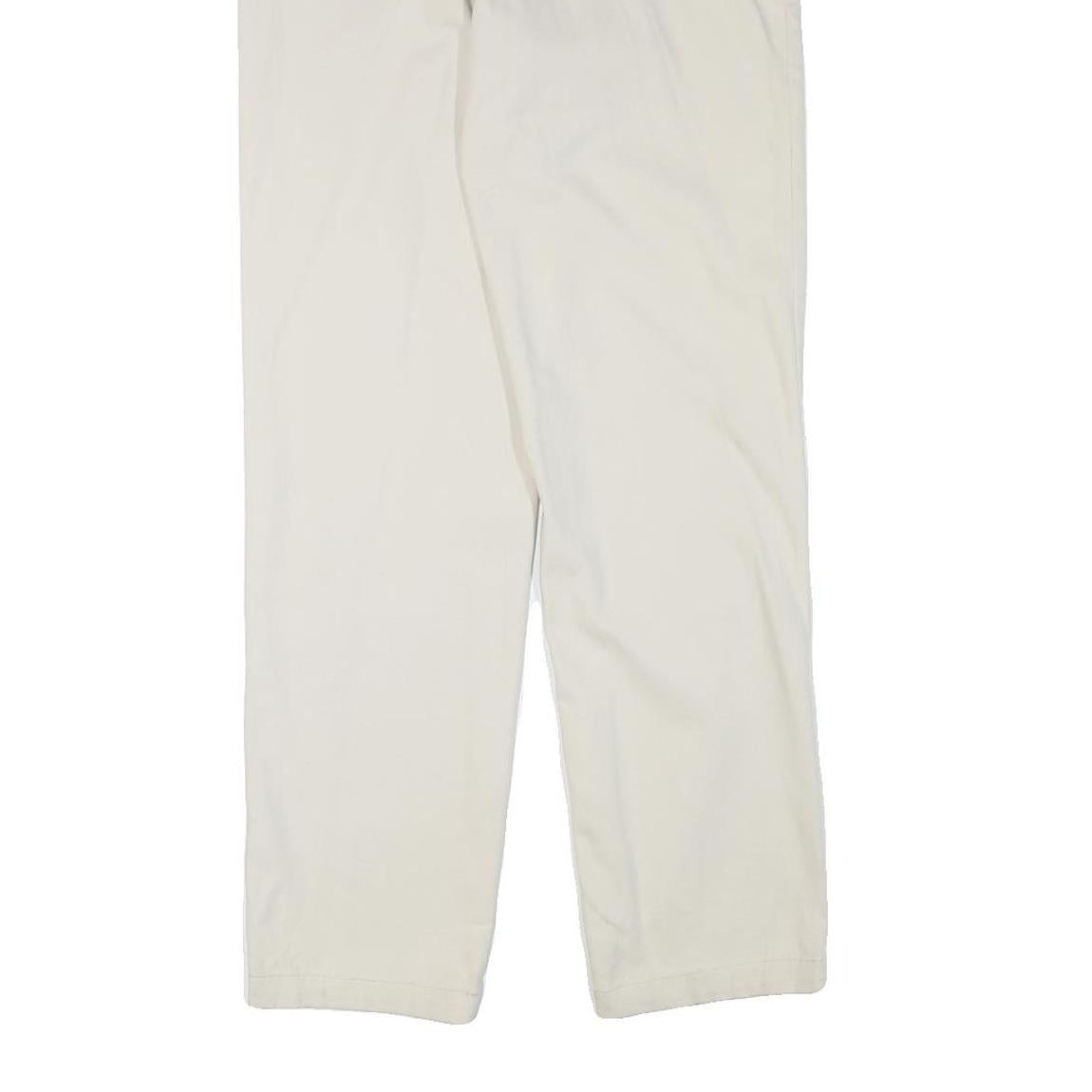 DOCKERS Mens Cotton Blend White Regular Straight Trousers W28 L30 Classic Zip