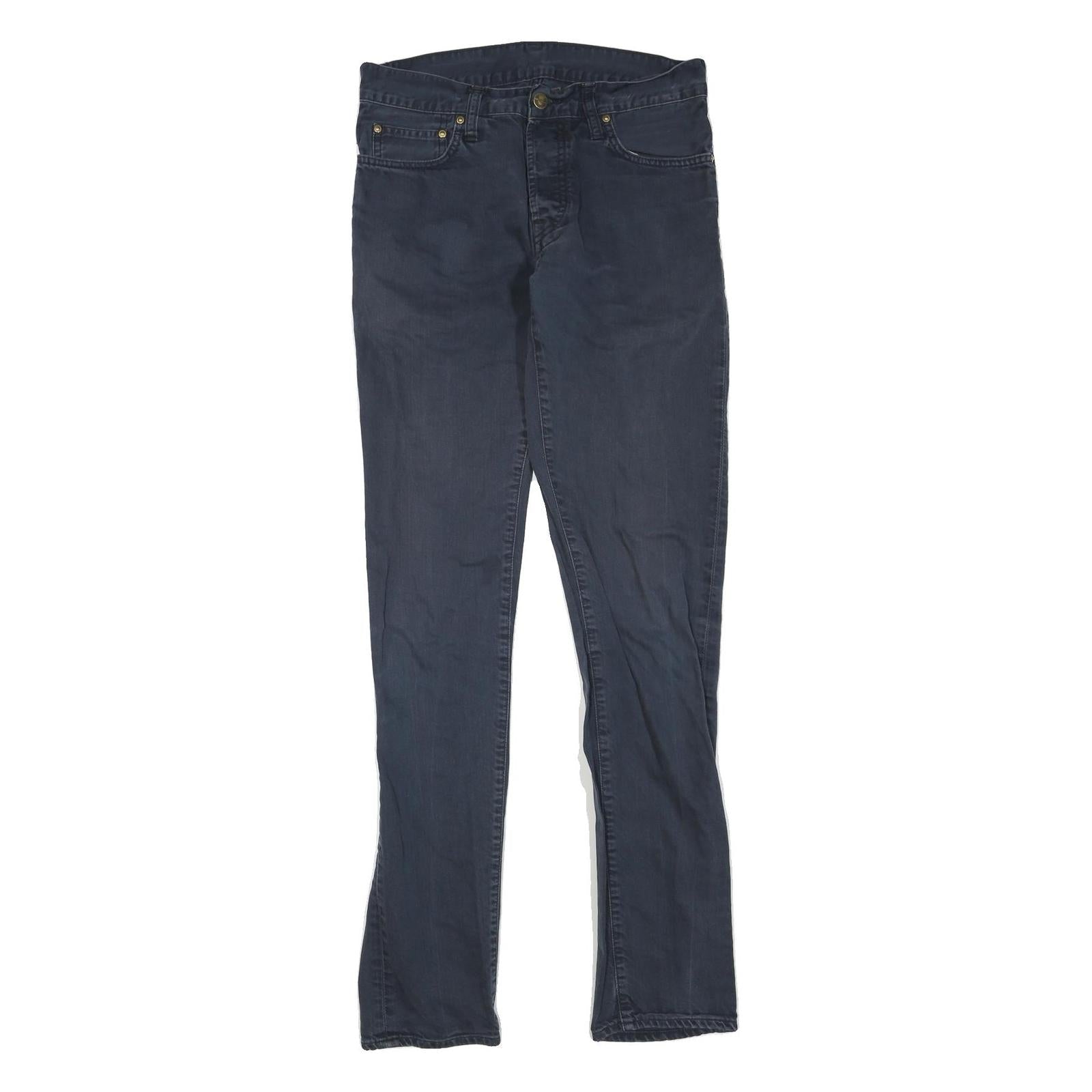 CARHARTT Mens Cotton Blend Navy Regular Straight Trousers W30 L33 Casual