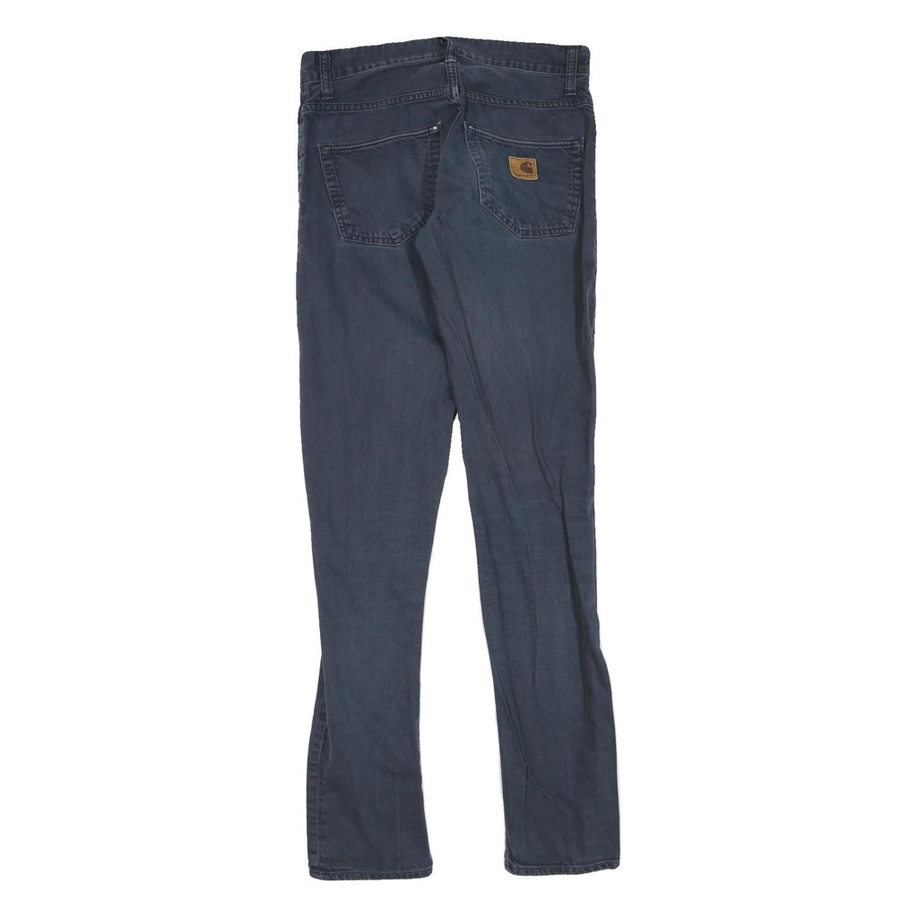 CARHARTT Mens Cotton Blend Navy Regular Straight Trousers W30 L33 Casual