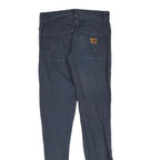 CARHARTT Mens Cotton Blend Navy Regular Straight Trousers W30 L33 Casual