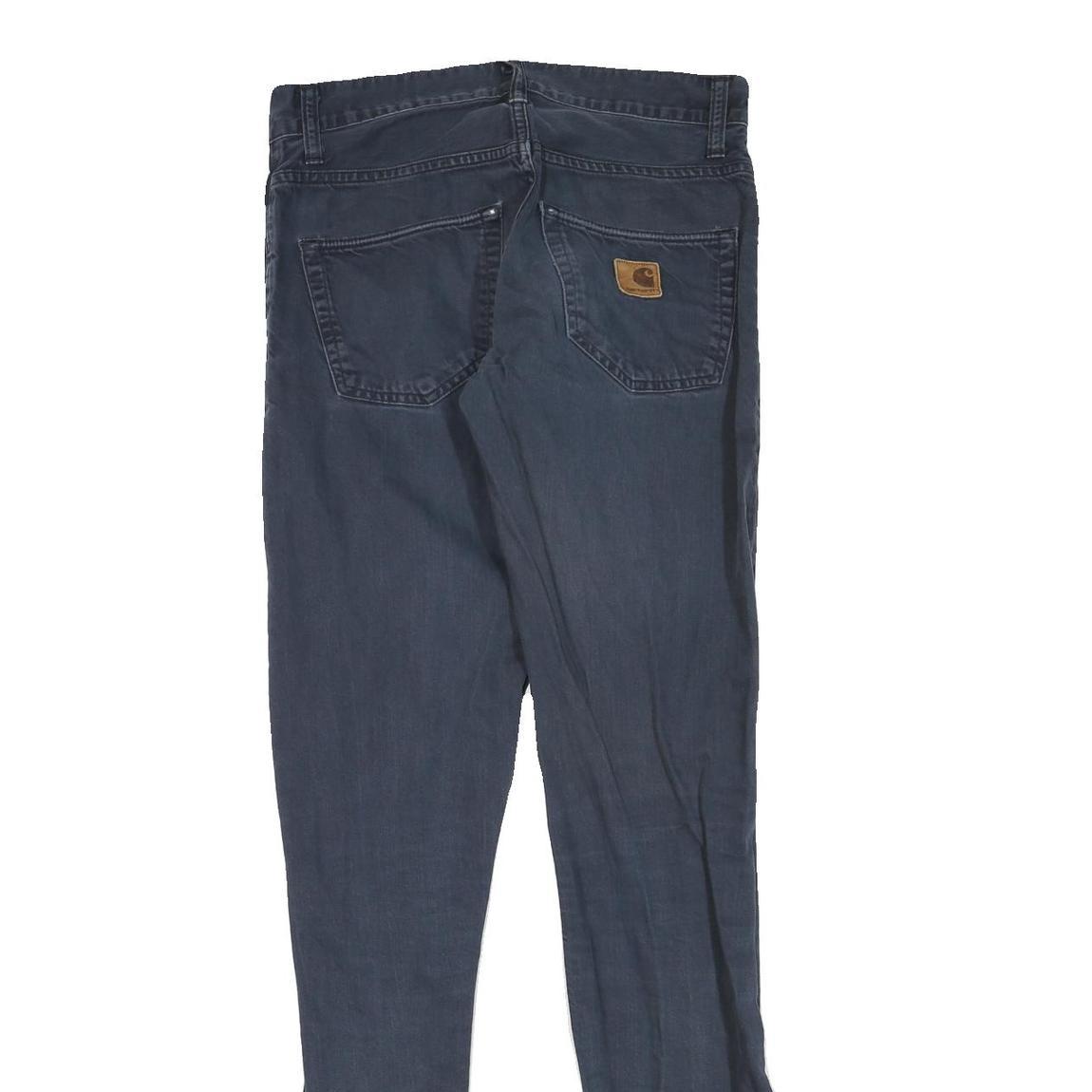 CARHARTT Mens Cotton Blend Navy Regular Straight Trousers W30 L33 Casual