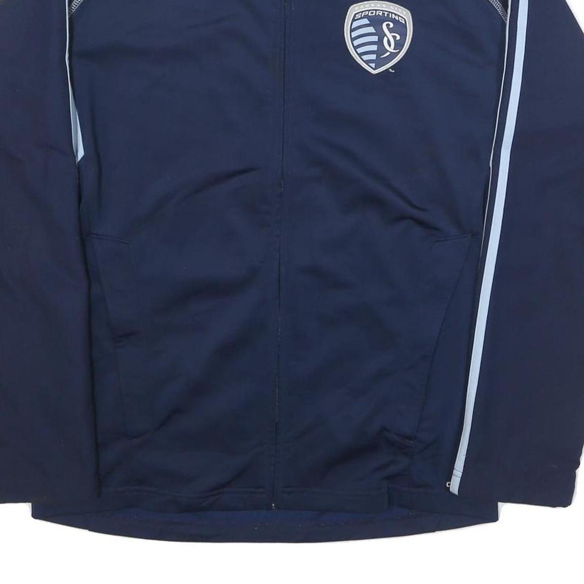 ADIDAS Mens Navy & Light Blue Sporting Jacket S Polyester Blend Zip Track