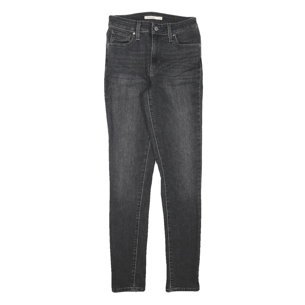 LEVI'S Womens Slim Black Denim Skinny Jeans Cotton Blend W24 L28 Stylish Fit