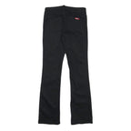 DICKIES Womens Cotton Blend Black Slim Straight Trousers W26 L30 Classic Zip