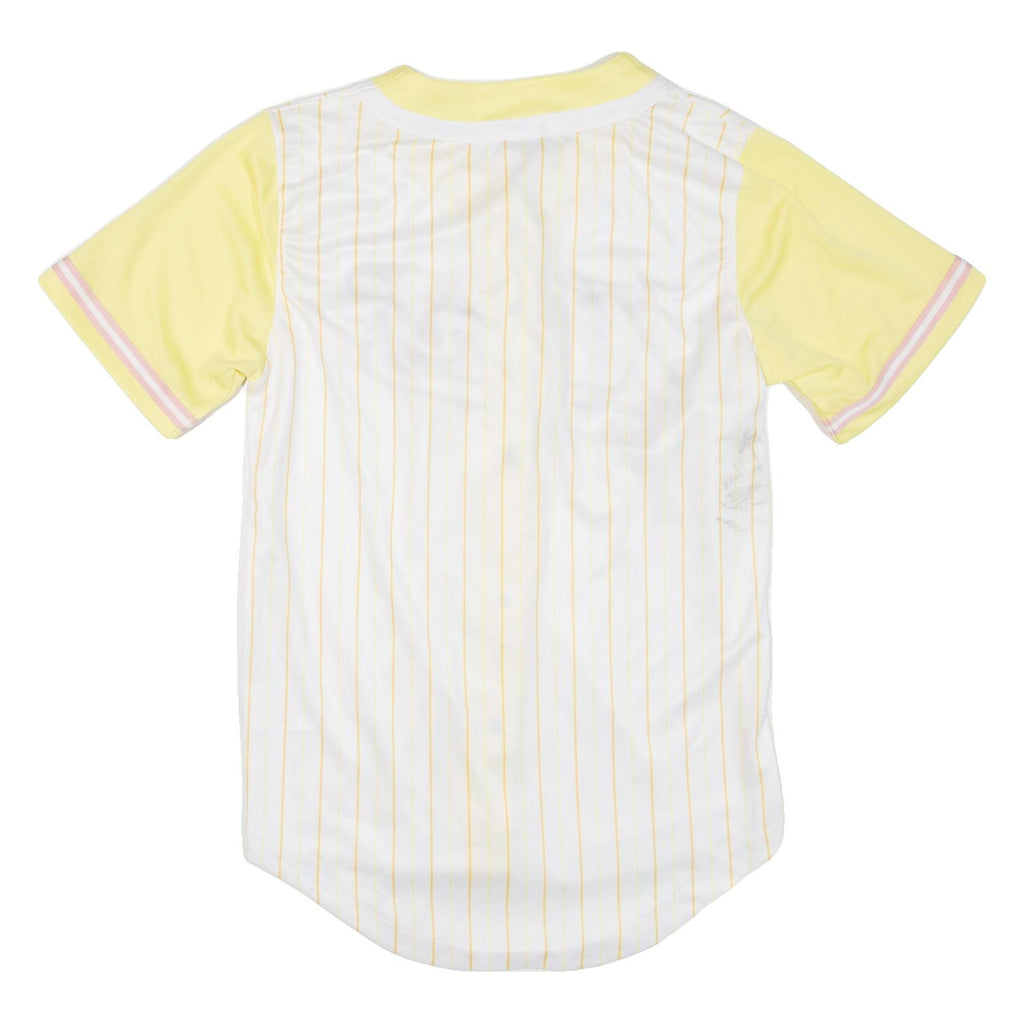 KARL KANI Striped Baseball Womens Jersey White V-Neck XS