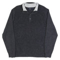 NAUTICA Mens Jumper Grey Button Neck Tight Knit L