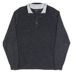 NAUTICA Mens Jumper Grey Button Neck Tight Knit L