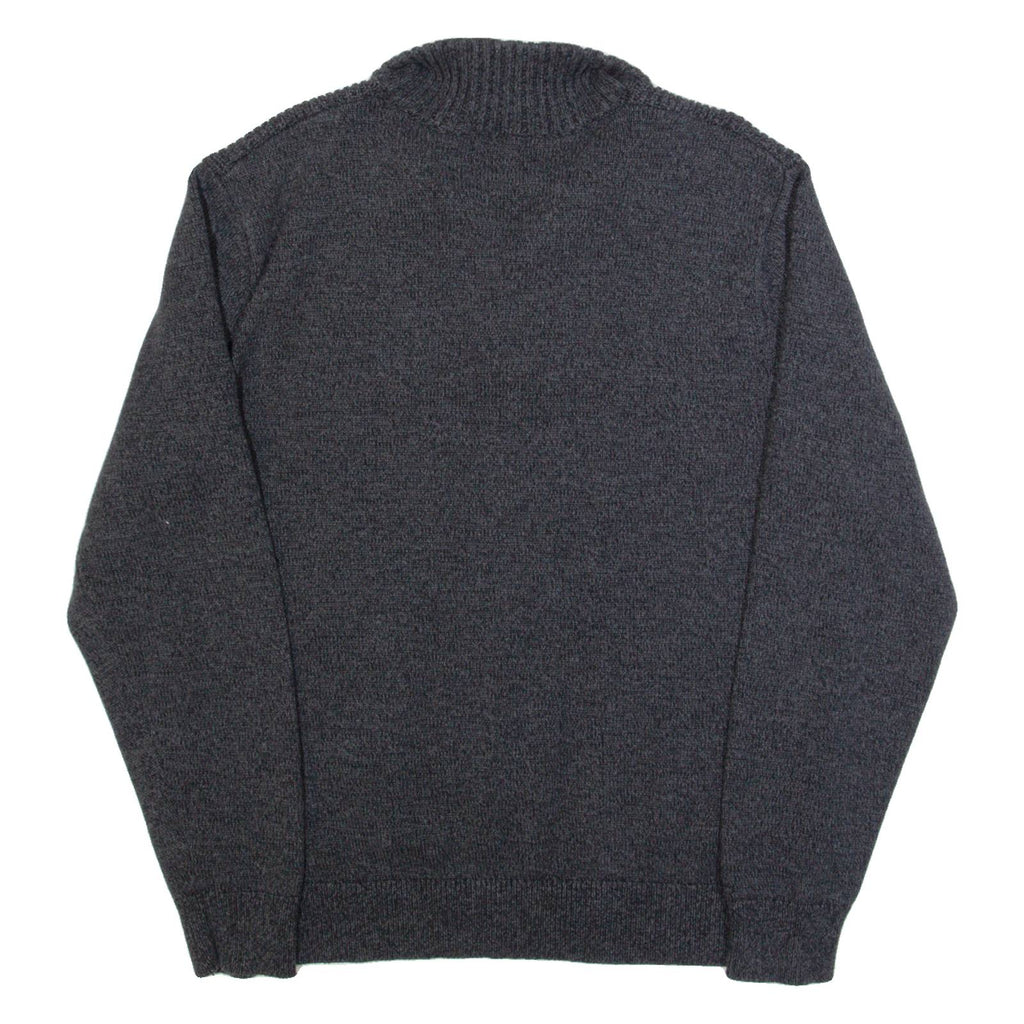 NAUTICA Mens Jumper Grey Button Neck Tight Knit L