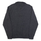 NAUTICA Mens Jumper Grey Button Neck Tight Knit L