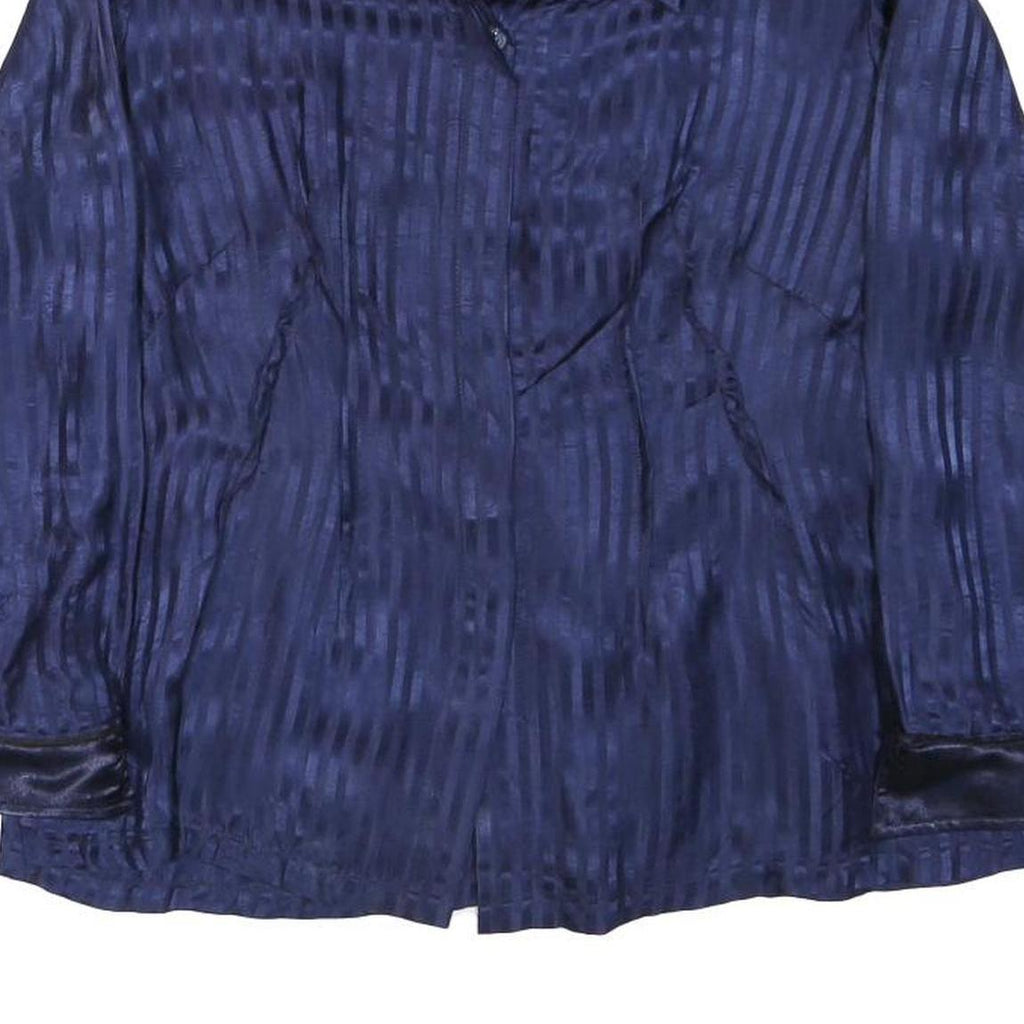 HUONG TRAM Womens Blue Printed Shirt Long Sleeve Collared Size S Rayon Satin