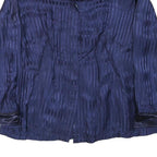 HUONG TRAM Womens Blue Printed Shirt Long Sleeve Collared Size S Rayon Satin