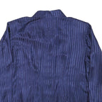 HUONG TRAM Womens Blue Printed Shirt Long Sleeve Collared Size S Rayon Satin