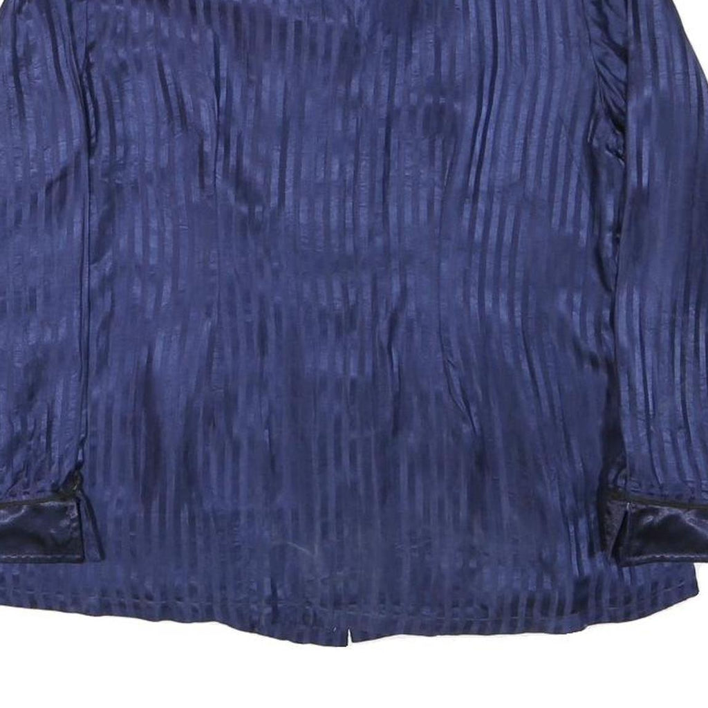 HUONG TRAM Womens Blue Printed Shirt Long Sleeve Collared Size S Rayon Satin