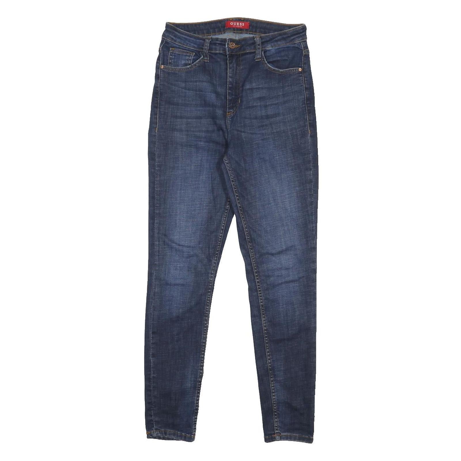 GUESS Womens Slim Blue Denim Cotton Blend Slim Fit Jeans W28 L28 Stylish