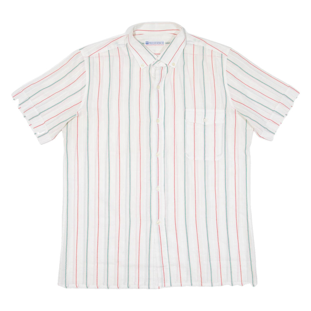 PRESIDENCE Mens Shirt White Striped M