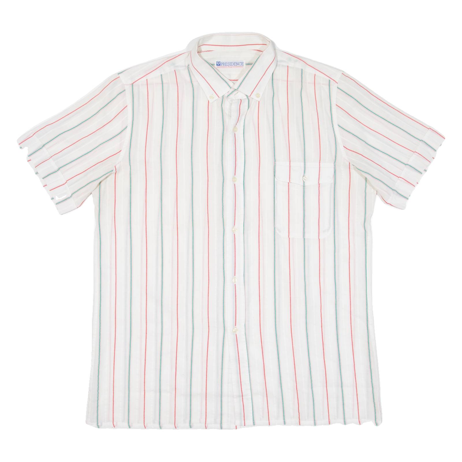 PRESIDENCE Mens Shirt White Striped M