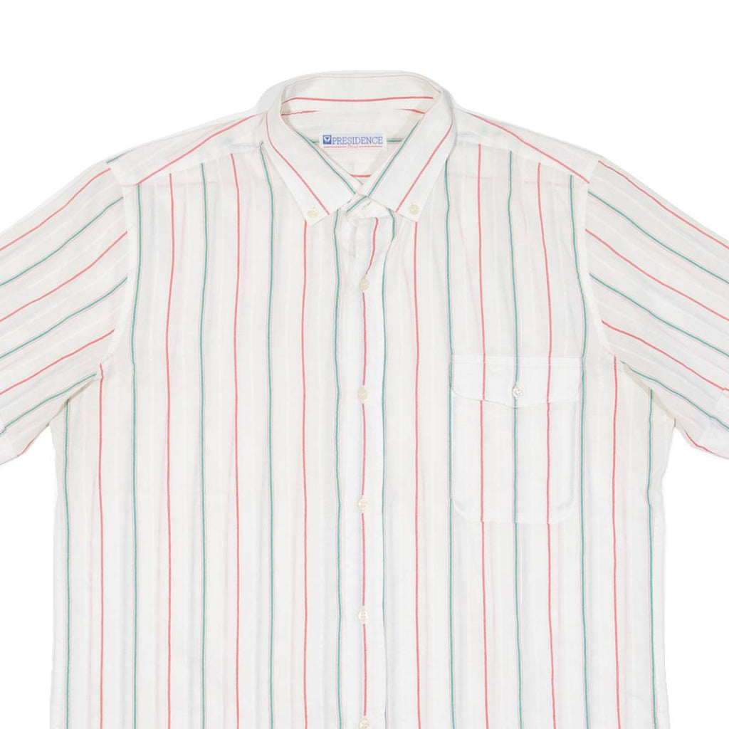 PRESIDENCE Mens Shirt White Striped M