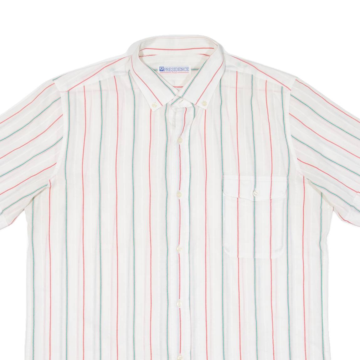 PRESIDENCE Mens Shirt White Striped M