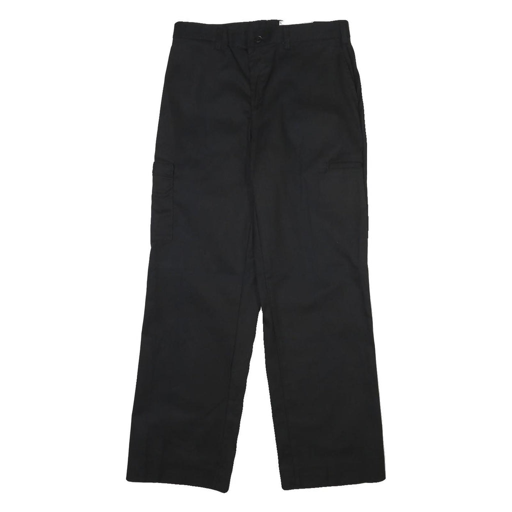 DICKIES Mens Cotton Blend Black Regular Straight Trousers W32 L30 Workwear Zip