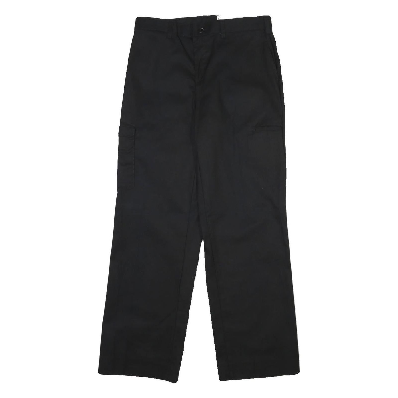 DICKIES Mens Cotton Blend Black Regular Straight Trousers W32 L30 Workwear Zip