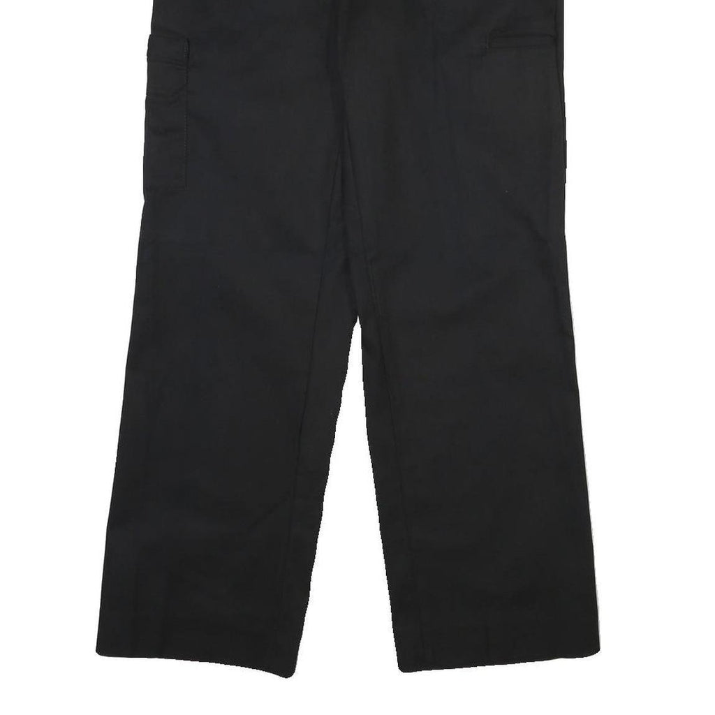 DICKIES Mens Cotton Blend Black Regular Straight Trousers W32 L30 Workwear Zip