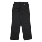 DICKIES Mens Cotton Blend Black Regular Straight Trousers W32 L30 Workwear Zip