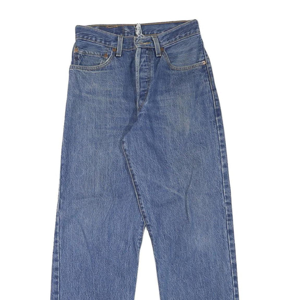 LEVI'S Womens Regular Blue Denim Button Jeans W26 L28 Classic Fit Straight Leg