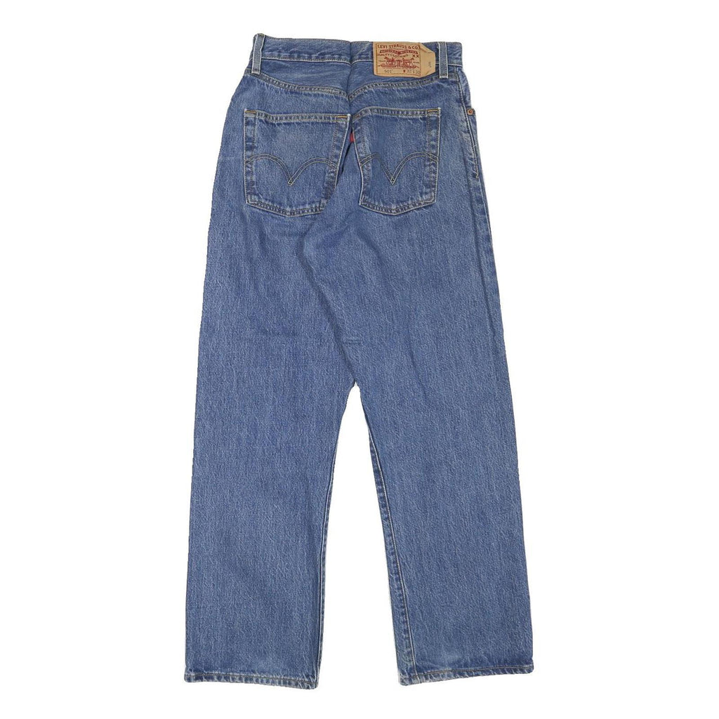 LEVI'S Womens Regular Blue Denim Button Jeans W26 L28 Classic Fit Straight Leg