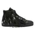 HOGAN Women’s Fringe Lace-Up Black Leather High Top Trainers UK 5.5 Stylish