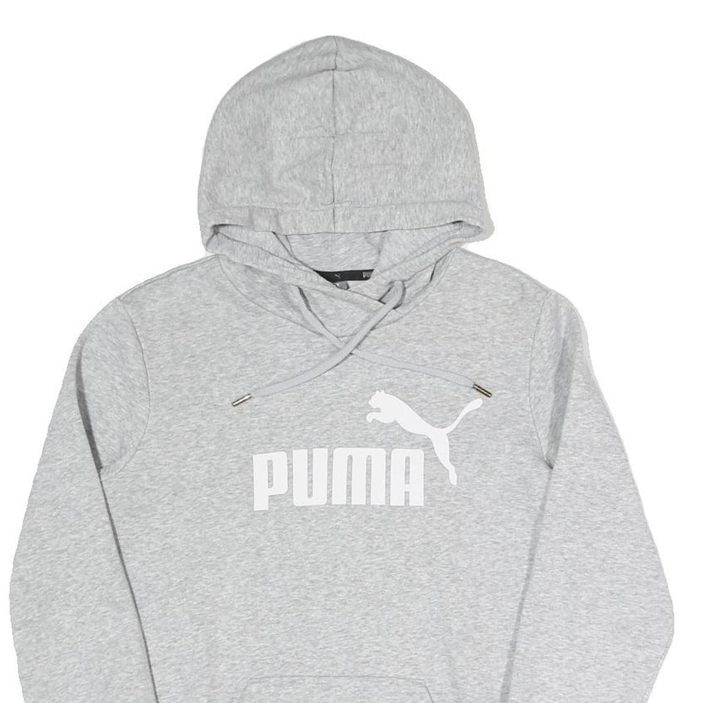 PUMA Womens Grey Pullover Hoodie UK 10 Cotton Blend Casual Sports Sweatshirt