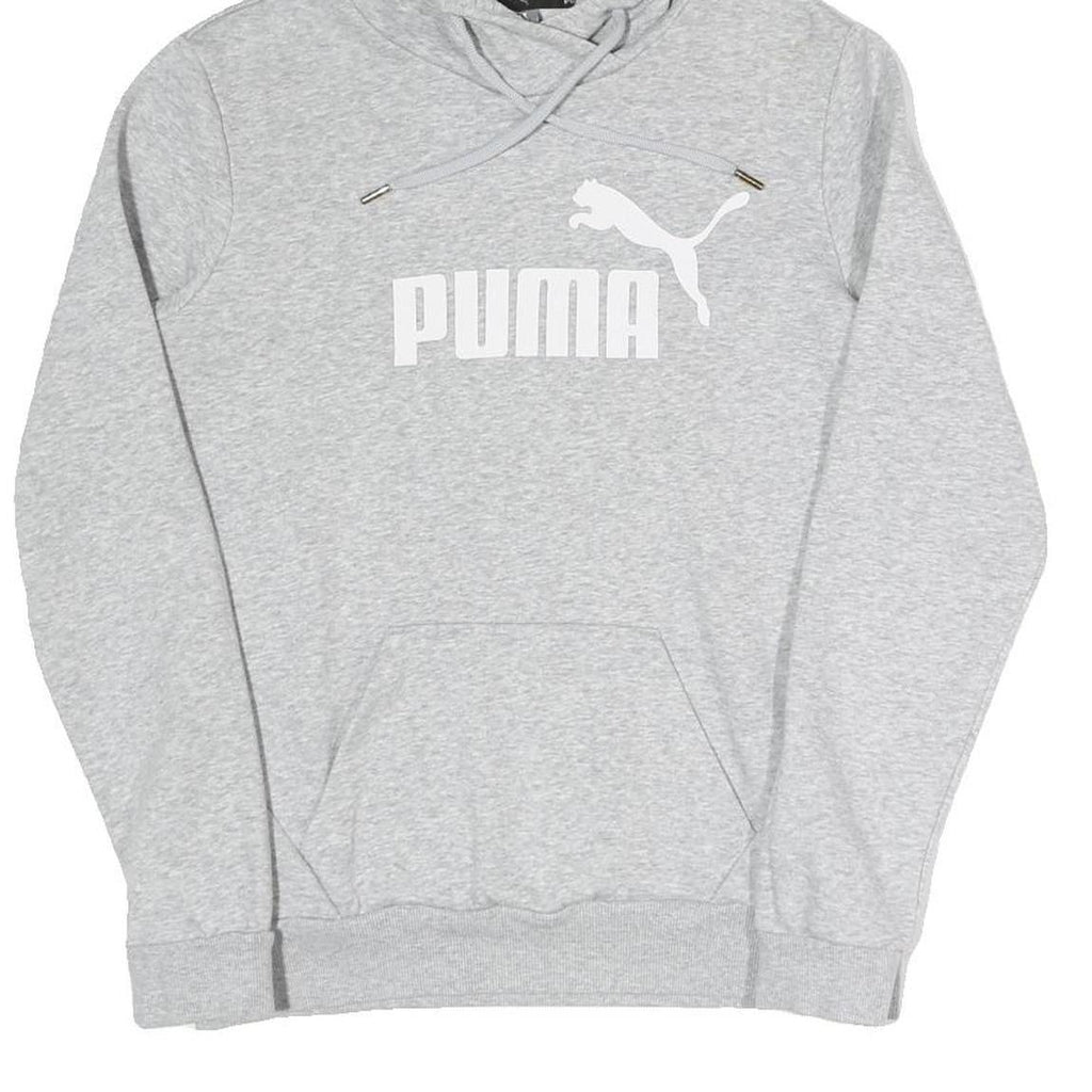 PUMA Womens Grey Pullover Hoodie UK 10 Cotton Blend Casual Sports Sweatshirt