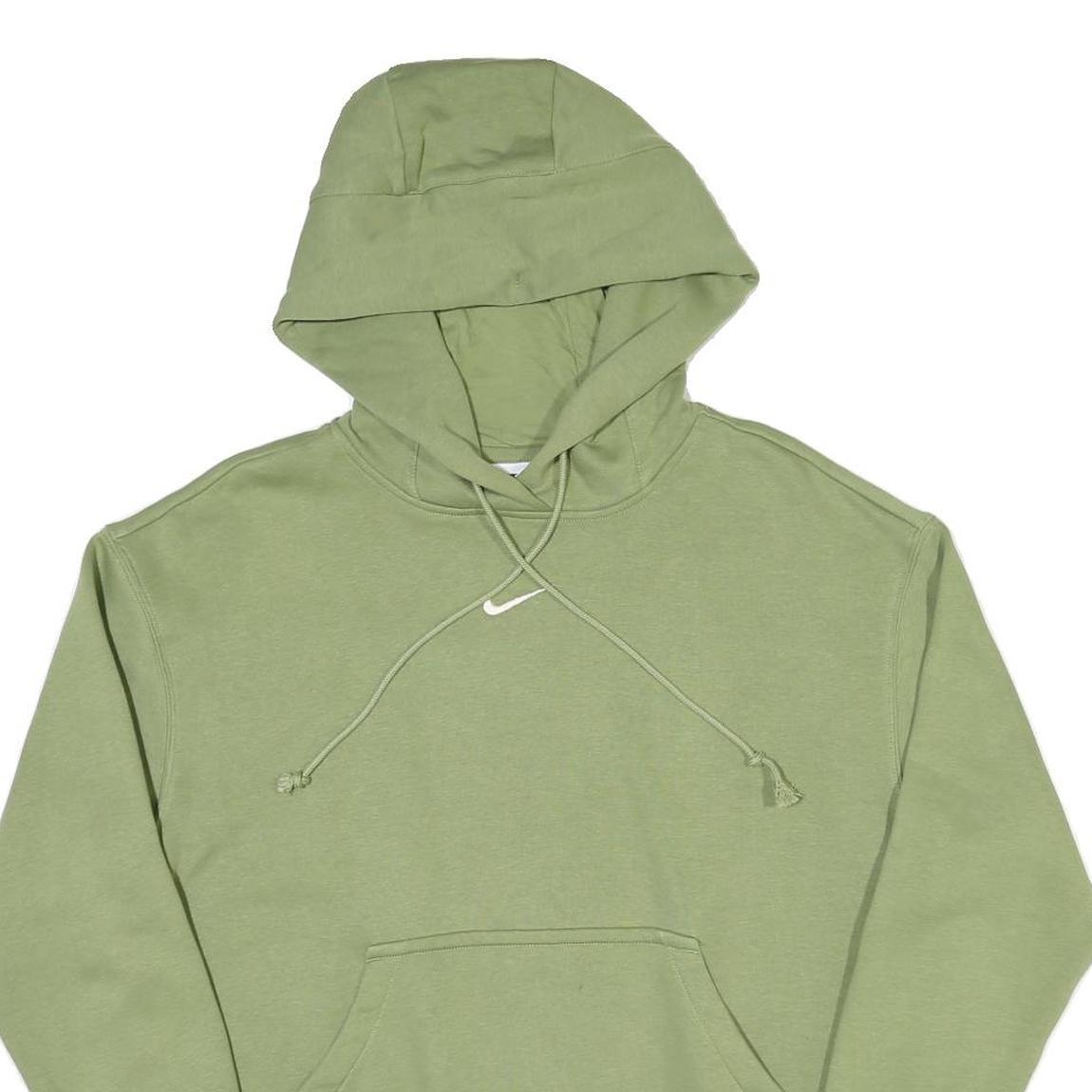 NIKE Mens Green Pullover Hoodie S S Hooded Sweatshirt Cotton Blend