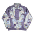 LETS JET Womens Purple Blue Polyester Blend Jacket L Zip Printed Oversized