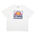 ELLESSE Mens White Graphic T-Shirt 2XL Short Sleeve Crew Neck Logo Casual Cotton