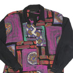 ANOTHONY MARK Womens Black & Purple Abstract Print Shirt Long Sleeve Collared UK
