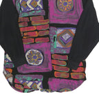 ANOTHONY MARK Womens Black & Purple Abstract Print Shirt Long Sleeve Collared UK