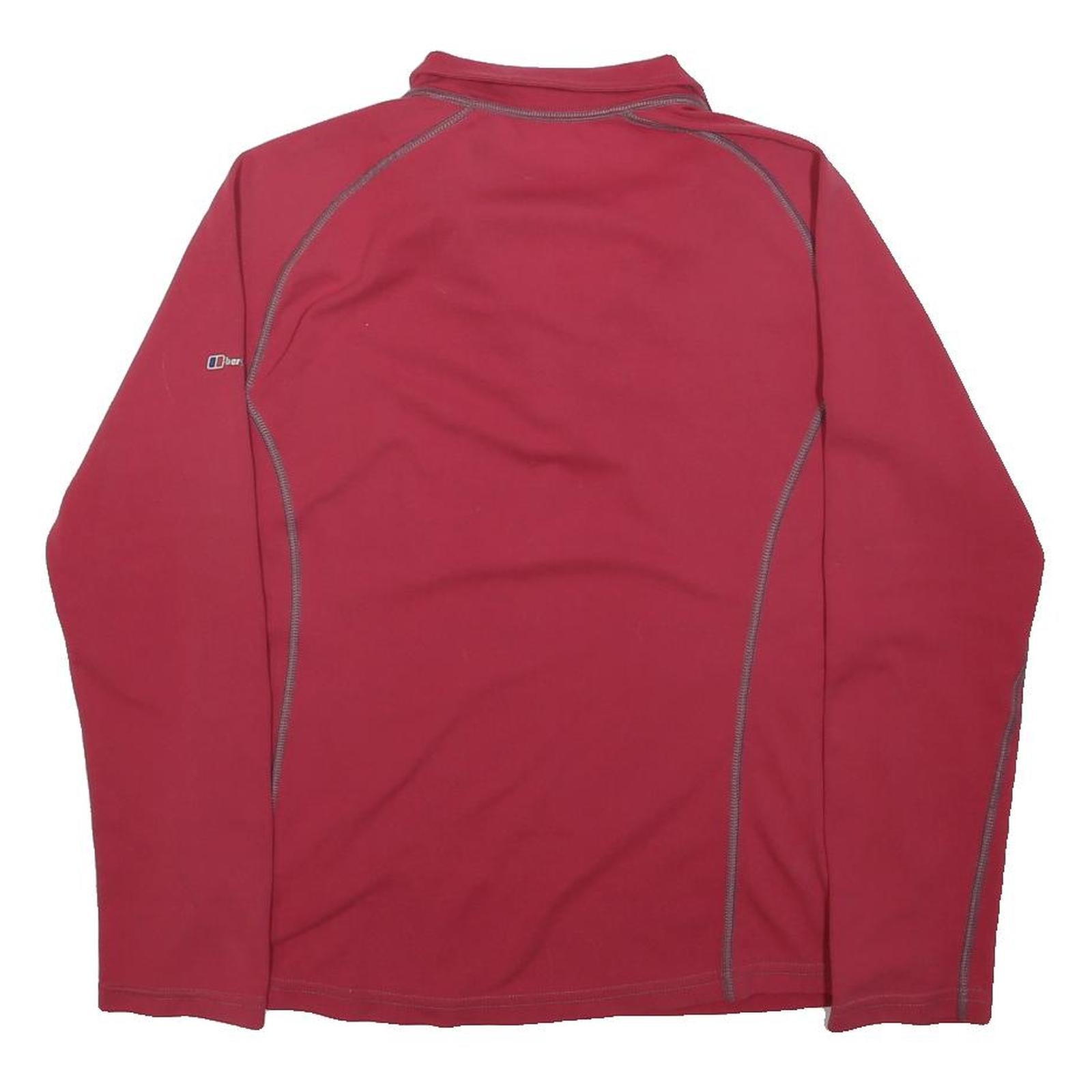 BERGHAUS Womens Red Jacket S Polyester Zip Plain Outdoor Sportswear Activewear
