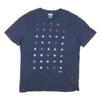 LEVI'S Mens Blue Cotton Blend Graphic T-Shirt 2XL Short Sleeve Crew Neck