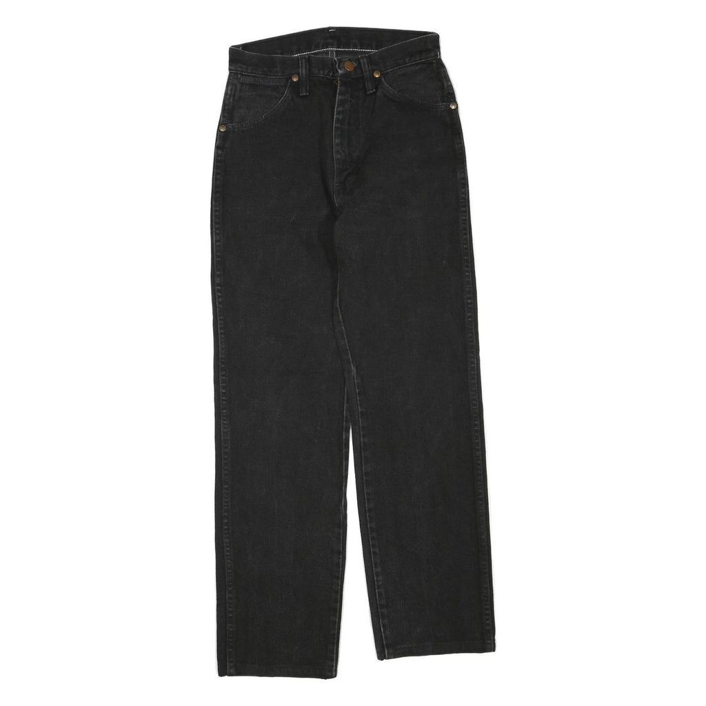 WRANGLER Womens Black Regular Straight Denim Medium W26 L28 Zip Jeans