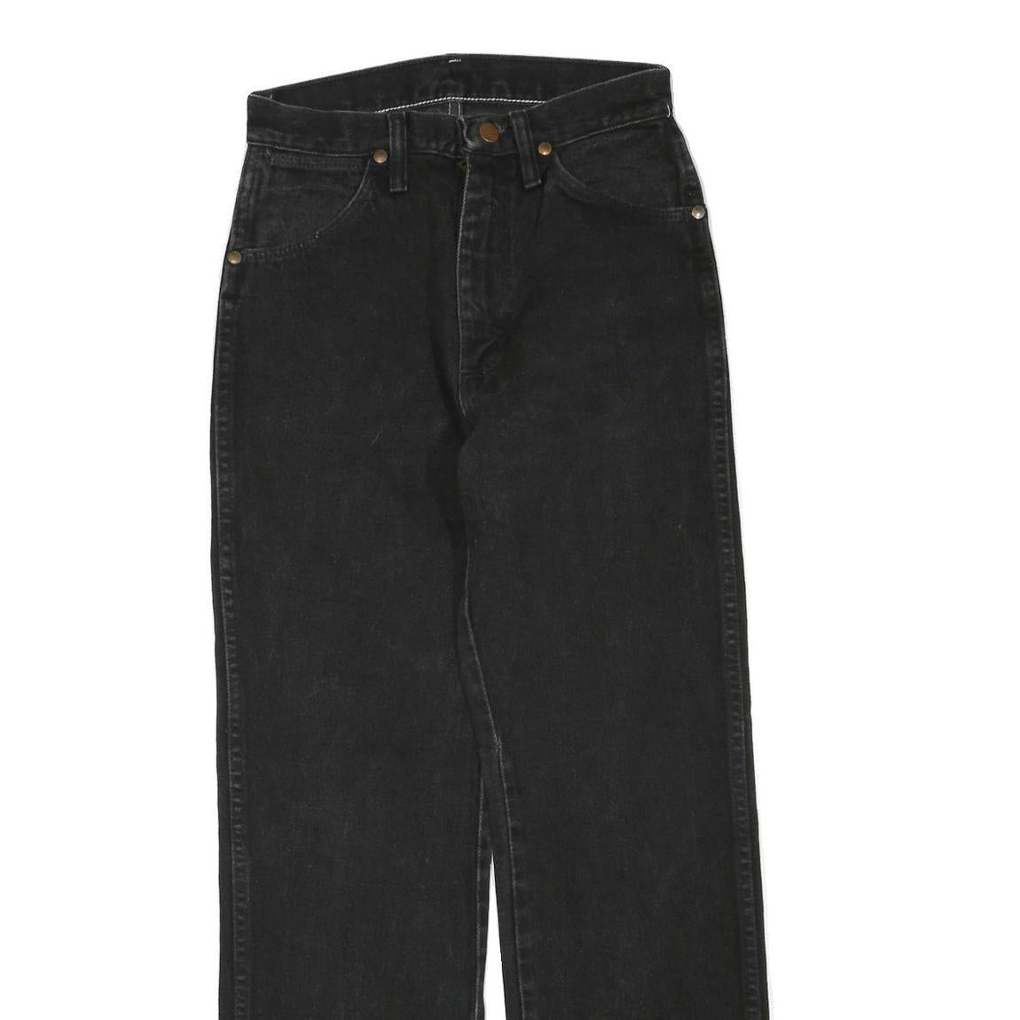 WRANGLER Womens Black Regular Straight Denim Medium W26 L28 Zip Jeans